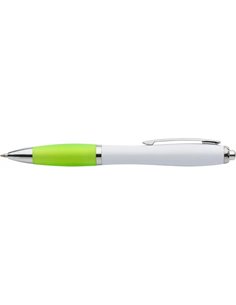 Stylo-bille lavigne blanc avec embout couleur quadricolor.