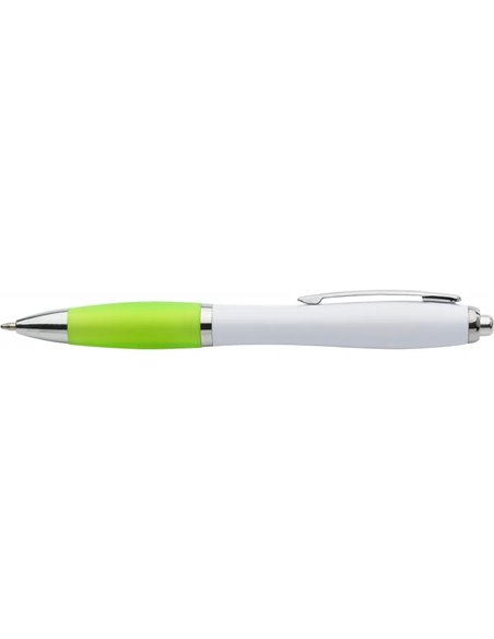 Stylo-bille lavigne blanc avec embout couleur quadricolor.