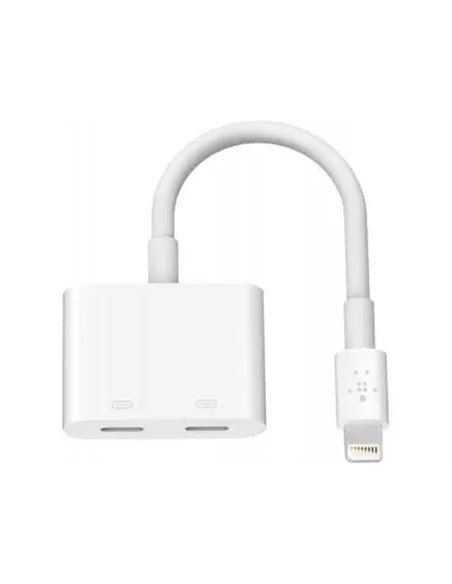 Adaptateur belkin double lihtning audio rockstar avec rehcarge compatible iphone/ ipads.