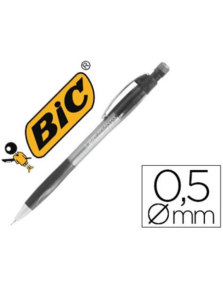 Porte-mine bic velocity 0.7mm corps transparent canon rétractable gomme capuchon protecteur amortisseur anti-casse mine.