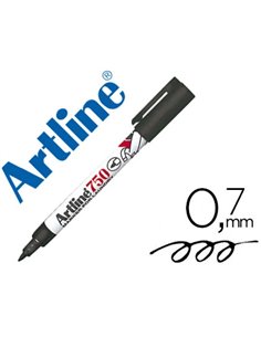 Marqueur artline 750 permanent textile pointe fine conique 0.7mm corps métal couleur noir.