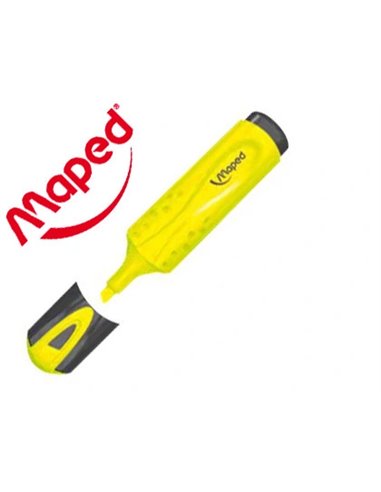Surligneur maped fluo'peps fluorescent classique coloris jaune.