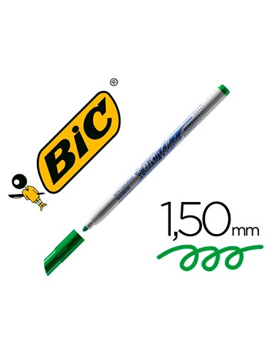 Marqueur bic velleda 1721 effaçable pointe ogive 1mm encre alcool sans odeur corps plastique vert.