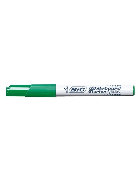 Marqueur bic velleda 1741 effaçable pointe ogive tracé 2mm encre cétone format stylo grande longévité vert.