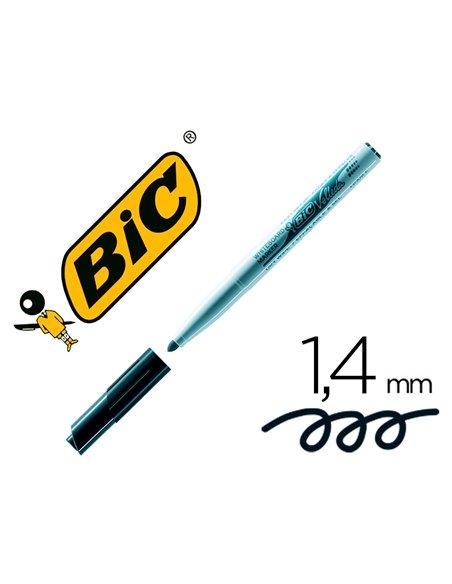 Marqueur bic velleda 1741 effaçable pointe ogive tracé 2mm encre cétone format stylo grande longévité noir.