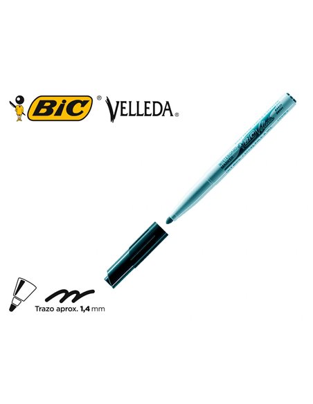 Marqueur bic velleda 1741 effaçable pointe ogive tracé 2mm encre cétone format stylo grande longévité noir.