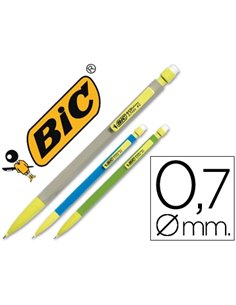 Porte-mine bic matic écolutions 0.7mm recyclé embout gomme 4 mines hb.