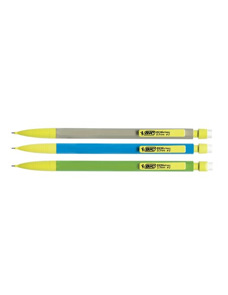 Porte-mine bic matic écolutions 0.7mm recyclé embout gomme 4 mines hb.