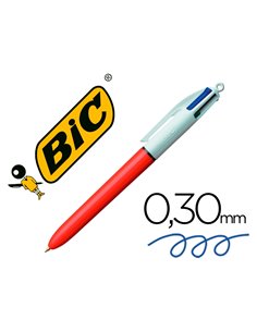Stylo-bille bic 4 couleurs grip pro pointe fine encre classique rétractable rechargeable 4 couleurs standard.