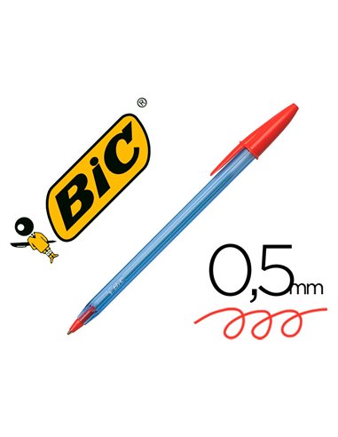 Stylo-bille bic cristal soft pointe moyenne 1,2mm rouge.