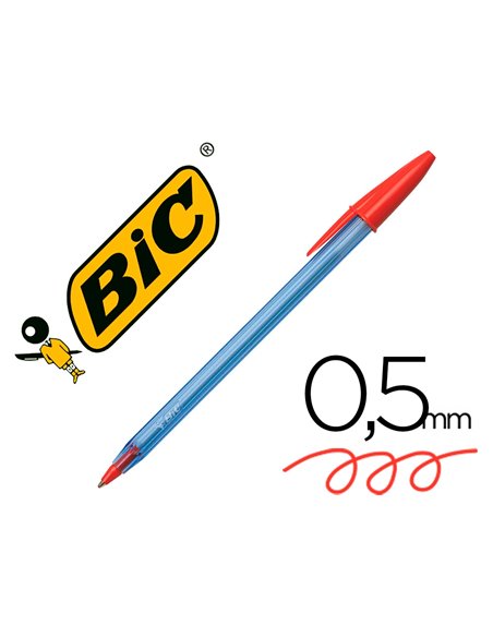 Stylo-bille bic cristal soft pointe moyenne 1,2mm rouge.