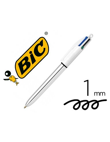 Stylo-bille bic 4 couleurs grip pro pointe moyenne encre classique rétractable rechargeable 4 couleurs shine.