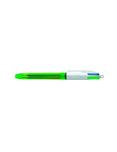Stylo-bille bic 4 couleurs grip pro pointe moyenne encre classique rétractable rechargeable 4 couleurs fluo.