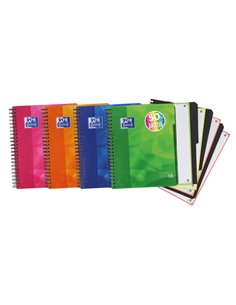 Cahier européen Oxford School Lagoon A4+ - Couverture plastique durable - Comprend des intercalaires 5x5 - 120 feuilles de papie