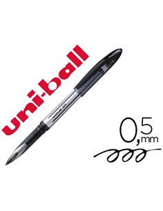 Roller uniball air encre liquide résistante pointe moyenne tracé 0.5mm coloris noir.