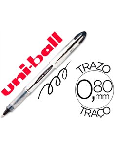 Roller uniball ub-200 vision élite écriture moyenne 0.5mm corps luxe gris encre liquide visible rechargeable noir.