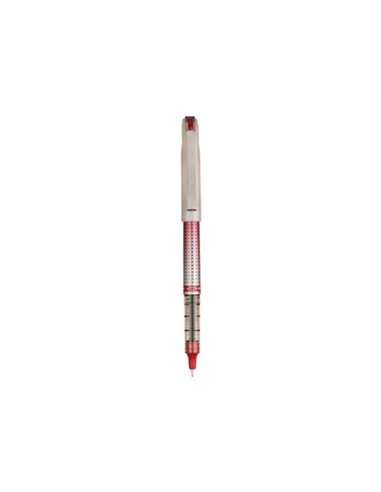 Roller uniball eye needle pointe indéformable 0.7mm encre liquide super ink permanent système exclusif uni-flow rouge.