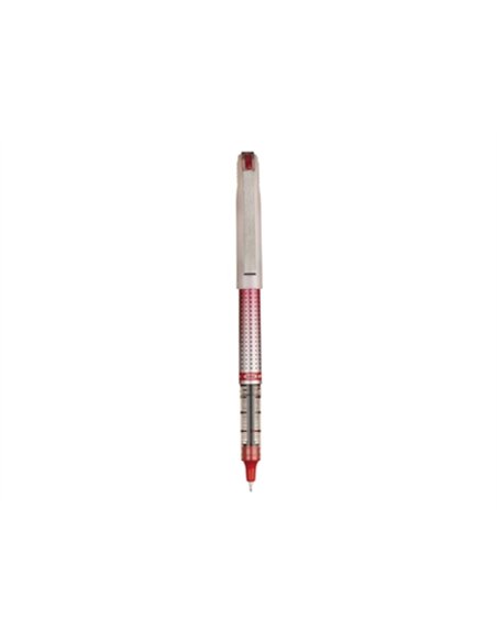 Roller uniball eye needle pointe indéformable 0.7mm encre liquide super ink permanent système exclusif uni-flow rouge.