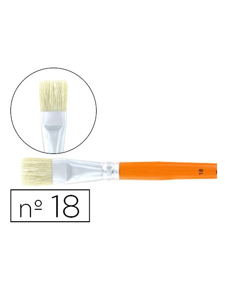 Brosse plate cléopâtre nº18 soie de porc bois fsc vernis protecteur