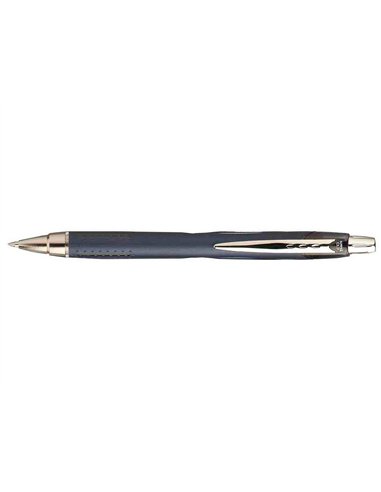 Stylo-bille uniball jetstream rt écriture moyenne 0.5mm encre gel rétractable grip antiglisse agrafe métal coloris noir.