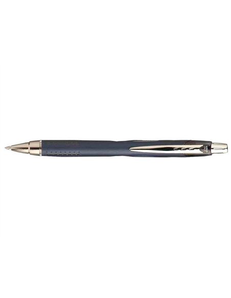 Stylo-bille uniball jetstream rt écriture moyenne 0.5mm encre gel rétractable grip antiglisse agrafe métal coloris noir.