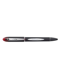 Stylo-bille uniball rétractable jetstream rt écriture moyenne 0.8mm grip antiglisse intégral encre ultra fluide rouge.