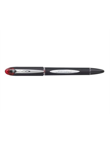 Stylo-bille uniball rétractable jetstream rt écriture moyenne 0.8mm grip antiglisse intégral encre ultra fluide rouge.