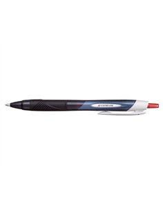 Roller uniball jetstream sport retractable plastique recycle ecriture moyenne coloris rouge.