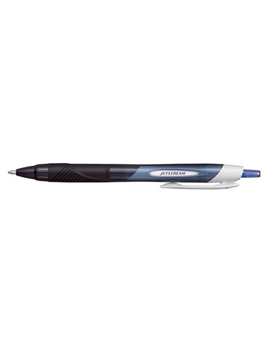 Roller uniball jetstream sport retractable plastique recycle ecriture moyenne coloris bleu.
