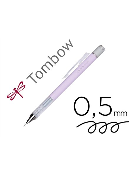 Porte-mines tombow monograph 0,5mm rechargeable gomme telescopique interchangeable coloris corps lavande.