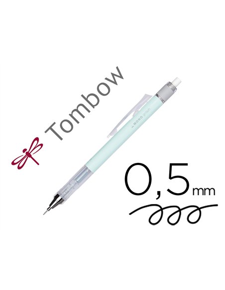 Porte-mines tombow monograph 0,5mm rechargeable gomme telescopique interchangeable coloris corps vert menthe.