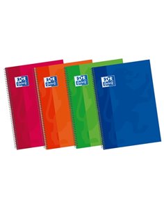 Cahier à spirale Oxford School Classic Write & Erase (CM1) - Couverture extra rigide - Ligné 3,5 mm avec marge - 80 feuilles - C