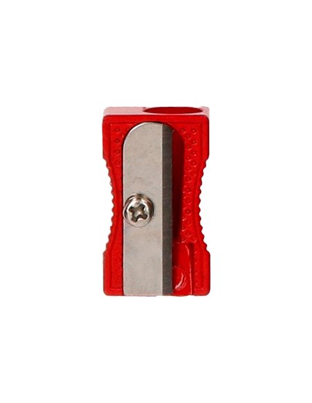 Taille-crayon liderpapel metallique 1 usage coloris rouge.
