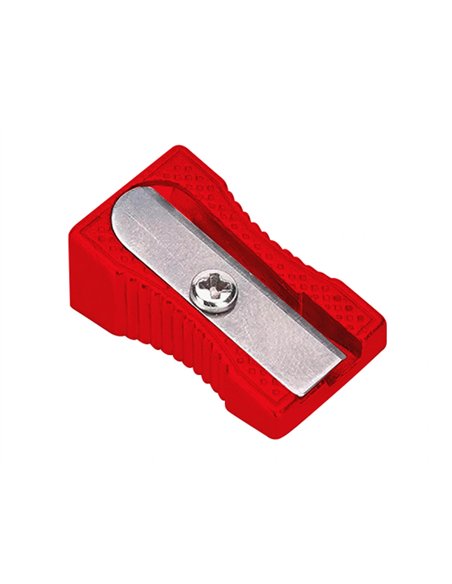 Taille-crayon liderpapel metallique 1 usage coloris rouge.