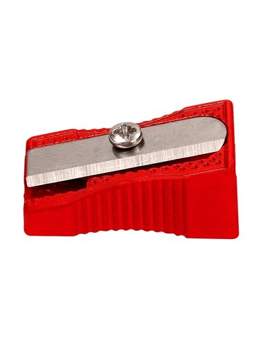 Taille-crayon liderpapel metallique 1 usage coloris rouge.