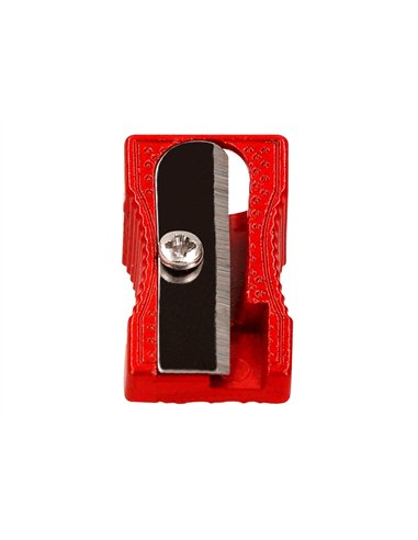 Taille-crayon liderpapel metallique 1 usage coloris rouge.