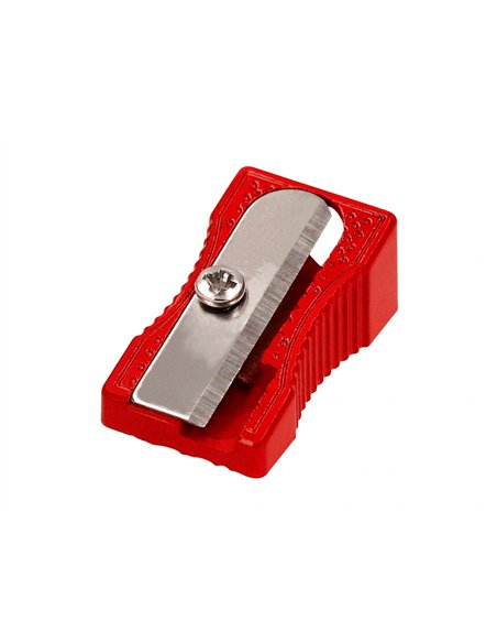 Taille-crayon liderpapel metallique 1 usage coloris rouge.