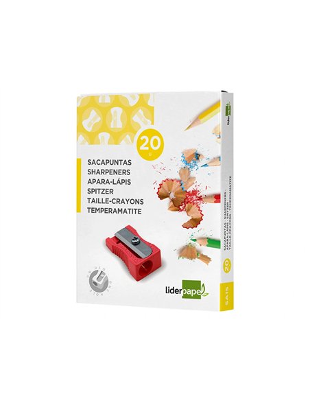 Taille-crayon liderpapel metallique 1 usage coloris rouge.