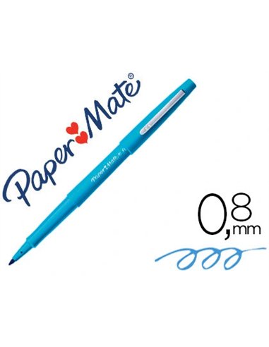 Stylo-feutre paper mate flair original pointe moyenne 1mm longue durée de vie coloris turquoise.