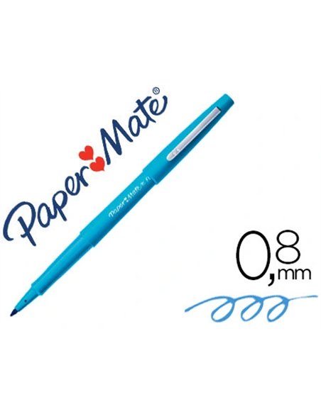 Stylo-feutre paper mate flair original pointe moyenne 1mm longue durée de vie coloris turquoise.