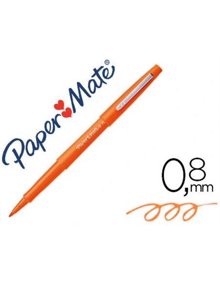 Stylo-feutre paper mate flair original pointe moyenne 1mm longue durée de vie coloris orange.