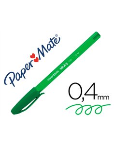 Stylo-bille paper mate inkjoy 100 écriture moyenne 0.7mm ultra douce corps triangulaire résiste bavures coloris vert.