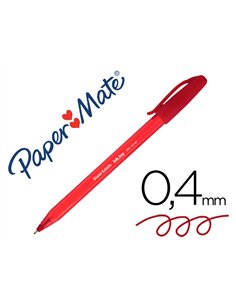 Stylo-bille paper mate inkjoy 100 écriture moyenne 0.7mm ultra douce corps triangulaire résiste bavures coloris rouge.