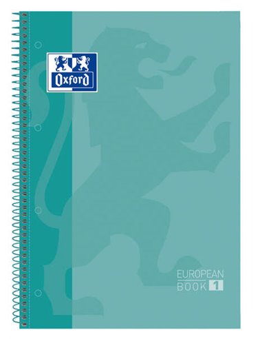 Cahier Oxford School Classic A4+ européen – Couverture extra rigide – 80 feuilles – Couleur menthe glacée