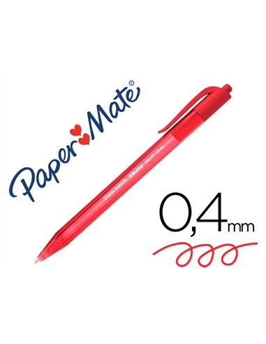 Stylo-bille paper mate inkjoy 100 écriture moyenne 0.7mm encre ultra douce résiste bavures rétractable coloris rouge.
