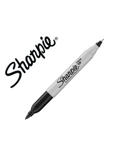 Marqueur permanents sharpie double pointe noir.