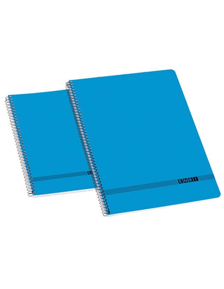 Cahier à spirales souple Enri Office 4e - Taille 4e - Grille 4x4 - Couleur bleue