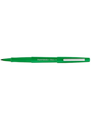 Stylo-feutre paper mate flair original pointe moyenne 1mm longue durée de vie coloris vert.