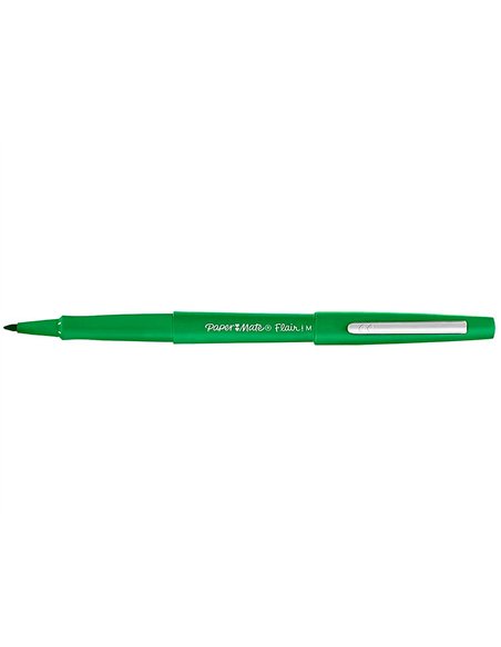 Stylo-feutre paper mate flair original pointe moyenne 1mm longue durée de vie coloris vert.