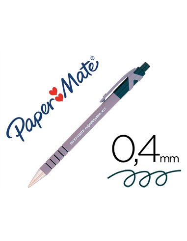 Stylo-bille paper mate flexgrip ultra écriture moyenne 0.7mm encre douce corps strié anti-glisse rétractable noir.